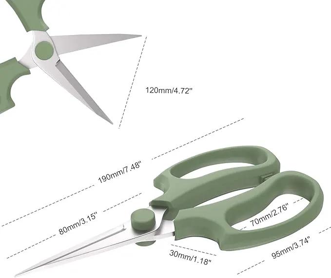Flower Scissors, Strong Floral Shears,3PCS Premium Steel Garden Pruning Shears Floral Fruits Leaf Scissors Hand Pruner Snip Trimming Tool for Gardening Flower Arrangement, Green by GreenHaven Gardens