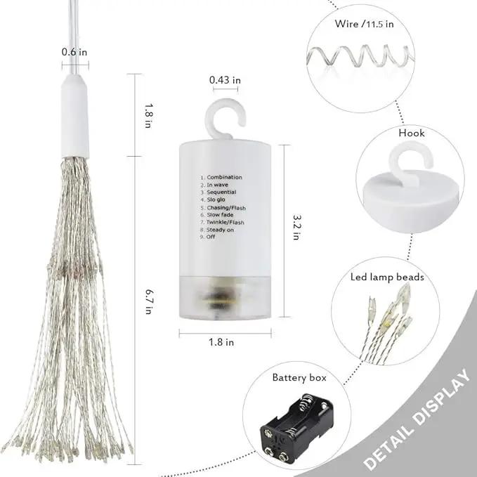 FOOING 6 Pack Firework Lights led Copper Wire Starbursts String Lights 8 Modes Battery Operated Fairy Lights with Remote,Decorative Hanging Lights for Party Patio Bedroom Christmas Decoration by GreenHaven Gardens
