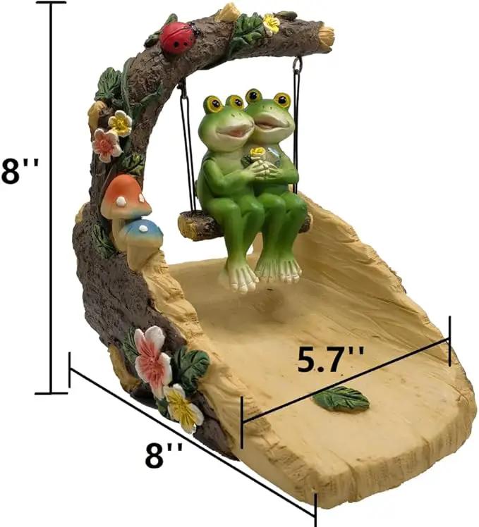Frogs On The Swing Gutter Guardian Rain Downspout, Animals Outdoor Statue Gutter Downspout Extension Garden Decoration, Downspout Extender Diverter Splash Block for Courtyard and Patio by GreenHaven Gardens