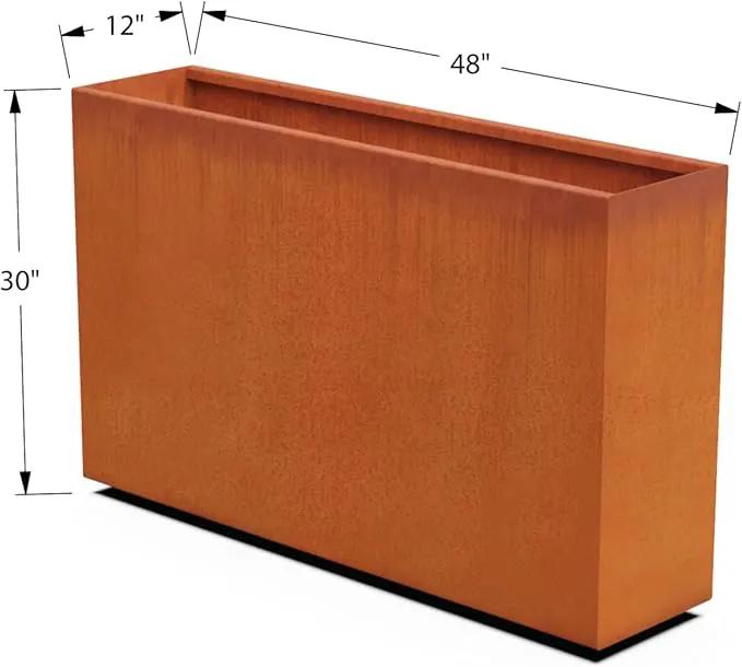 Large Corten Steel Rectangular Planter – 4 FT Tall Corten Steel Planter Box (48x30) | Ideal for Privacy | Heavy Duty, Made in USA by GreenHaven Gardens