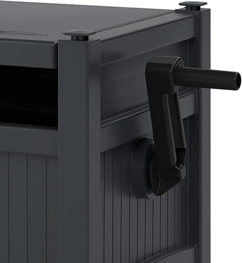 Suncast Garden Hose Hideaway Storage Reel Box, Cyberspace Grey – Resin Outdoor Container, Holds up to 100 Feet of 5/8 Inch Standard Vinyl Water Line – No Assembly Required by GreenHaven Gardens