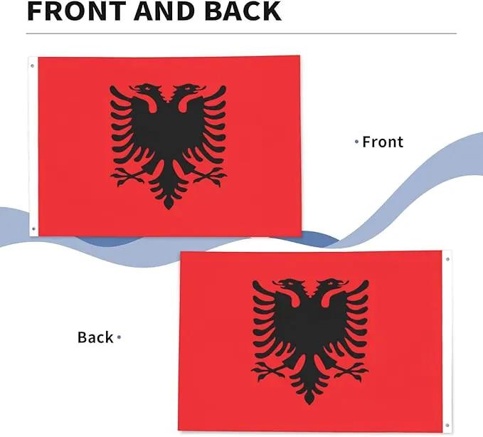 Albania Albanian Flag Garden Yard House 2x3 ft Flags Double Sided Print Banner Indoor Outdoor Party Home Decorations for Boat Dorm House Balcony by GreenHaven Gardens