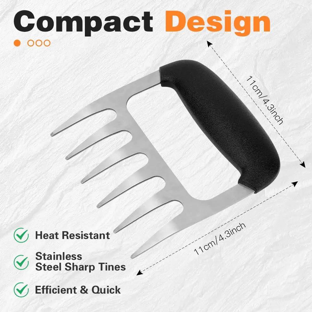 Meat Shredder Claws, 2 PCS Stainless Steel Meat Claws, Metal Pulled Pork with Handle Turkey Pork Chicken Shredder Tool Accessories for Men Grilling Cooking BBQ Serving by GreenHaven Gardens