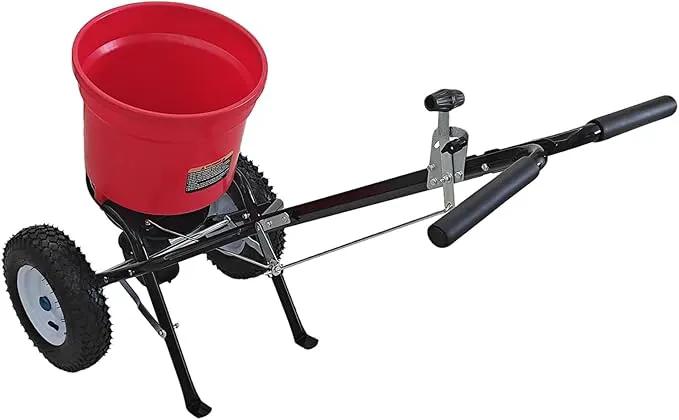 50lb Broadcast Spreader, Capacity Lawn Spreader & Fertilizer Spreader, Rustproof Poly Hopper, Adjustable Drop Rate, All-Terrain Pneumatic Tires, Epoxy-Coated Frame for Lawn Care, Red by GreenHaven Gardens