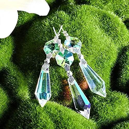 HDCRYSTALGIFTS Hanging Rainbow Maker Colorful Crystal Chandelier Parts Drops Icicle Prisms Fengshui Suncatcher (38mm,20pcs) by GreenHaven Gardens