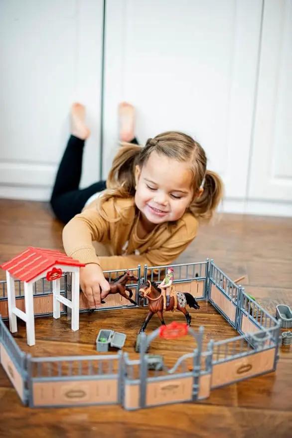 Horse Stable Playset, Horse Toys Set for Girls and Boys with Rider, Farm Animal Figurines Barn Toys, Pretend Play for Kids 3-5 6 7 8-10 Birthday Gifts by GreenHaven Gardens