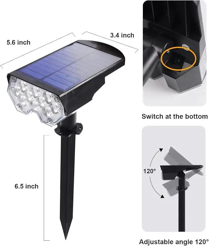4 Pack Solar Powered Outdoor Spot Lights Outside Waterproof 20 LEDs Landscape Spotlights Dusk to Dawn for House Yard Tree, Plants, Walls, Path, Garden, Statues, Superior Accent Uplighting Cool White by GreenHaven Gardens