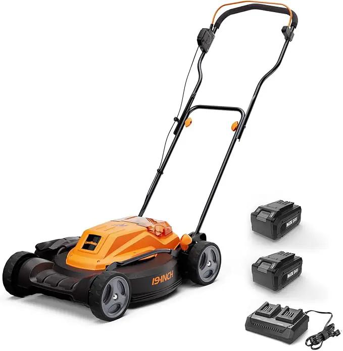 LawnMaster CLMF4819X 19-inch Brushless Cordless Mower with 2X24V MAX* 4.0Ah Battery and a Dual Charger 6 Cutting Position by GreenHaven Gardens