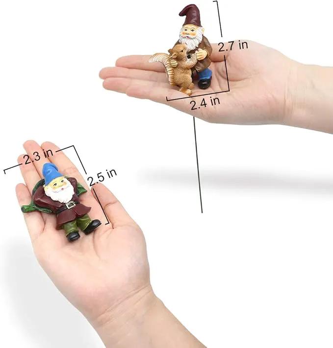 Garden Miniature Gnomes Set of 5PCS,Happy Life Gift for Outdoor Fairy Garden Yard Lawn Décor by GreenHaven Gardens