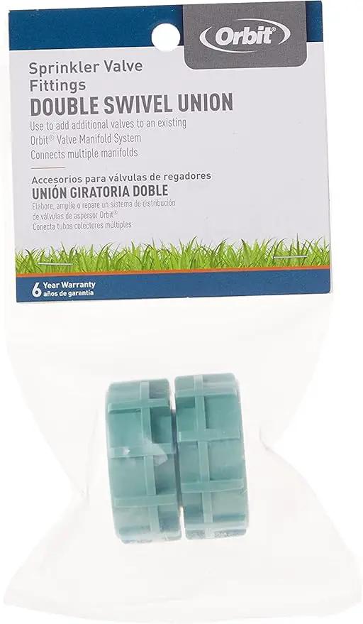 2 Pack - Orbit Pre-Assembled Valve Manifold Swivel Double Union by GreenHaven Gardens