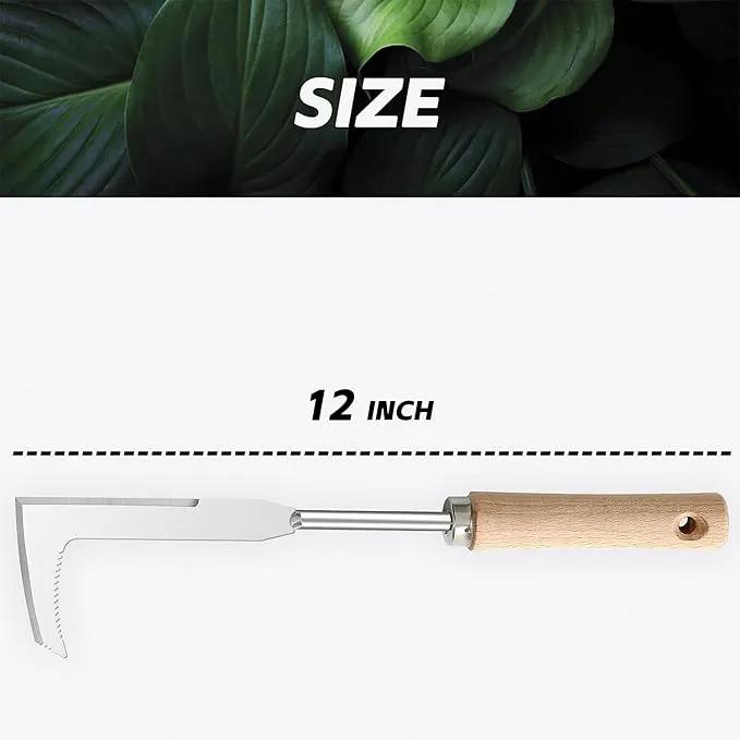 Japanese Crack Weeder Sickle Garden Tool Crevice Weeding Tool, L-Shape Manual Weeder Gardening Tool Crack Sickle, Grass Cutter Knife, for Sidewalk, Driveway and Garden (Weeder Puller) by GreenHaven Gardens