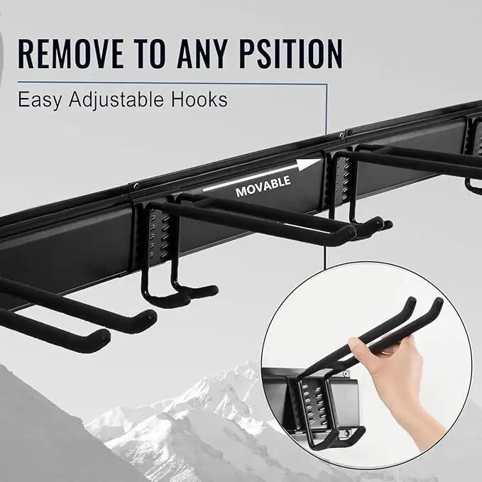 Wall Mount Tool Storage Rack, Heavy Duty Garage Storage Tool Organizer, Garden Tool Wall Hooks and Hangers, Hold Up to 350lbs Black 2Pack, AK806-Black-2Pack by GreenHaven Gardens