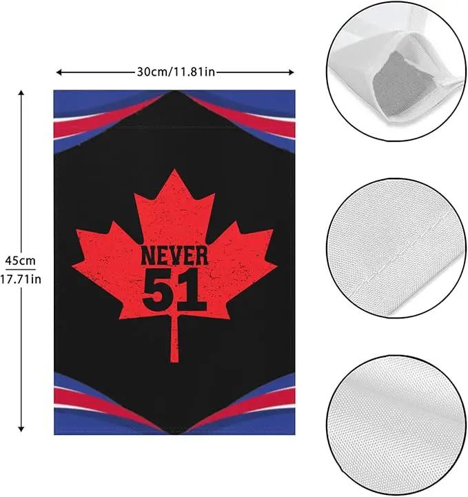 Never 51st State Canada Flag Seasonal Garden Flags 12x18 Double Sided Small Banner for Garden by GreenHaven Gardens