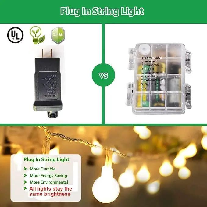 Globe String Lights Plug in 65.6 Feet 150 led,8 Modes Fairy String Lights,Indoor String Lights for Bedroom,Classroom,Outdoor String Lights for Patio,Garden,Party,Wedding-Warm White by GreenHaven Gardens