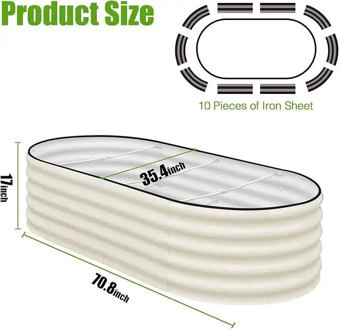 SnugNiture Galvanized Raised Garden Bed, 6x3x1.5ft Oval Metal Planter Box for Planting Outdoor Plants Vegetables by GreenHaven Gardens