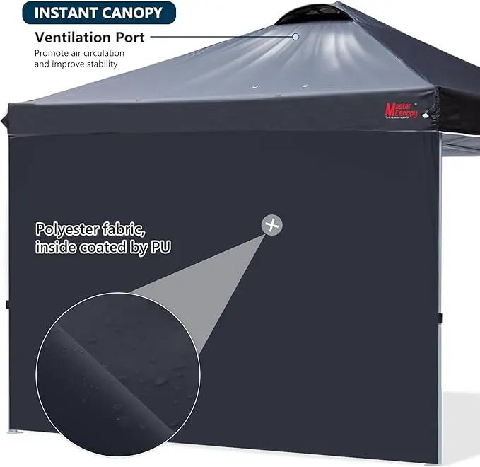 MASTERCANOPY Durable Pop-up Canopy Tent with 1 Sidewall (10'x10',Black) by GreenHaven Gardens