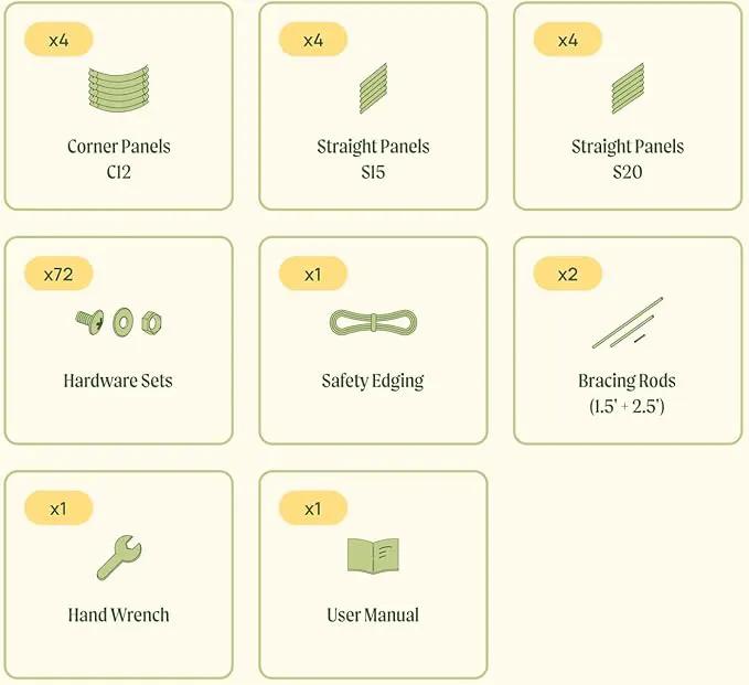 Vego garden Raised Garden Bed Kit, 17" Tall 10 in 1 Modular, Metal Planter Box for Vegetables, Flowers, Herbs, Terra Cotta by GreenHaven Gardens