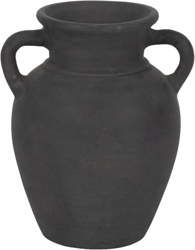 Sagebrook Home Black Boho Terracotta Vase - Amphora-Style Decorative Flower Holder for Home, Office & Living Room - 9" Black by GreenHaven Gardens