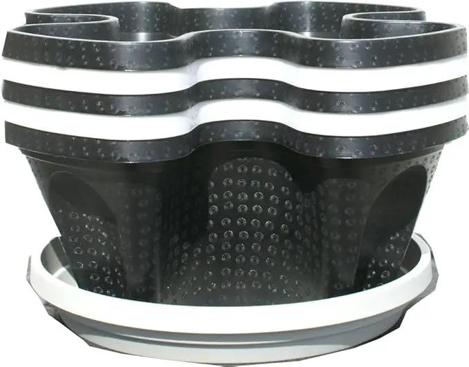 Mr. Stacky Multiple Color (Black + White) 5 Layer 13inch Vertical Planter by GreenHaven Gardens
