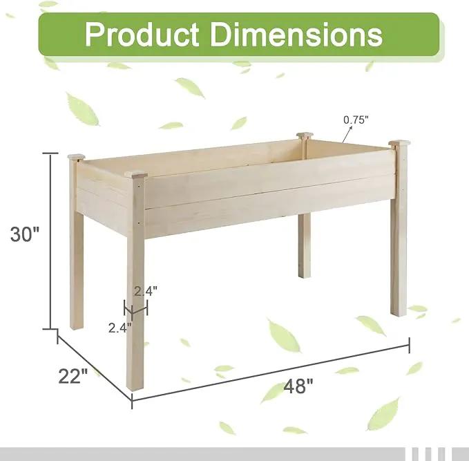 Crownland Outdoor 4 ft Stand-up Raised Garden Bed Wooden Garden Box for Backyard, Vegetables Herbs Flowers Planter, Suitable Elevated by GreenHaven Gardens