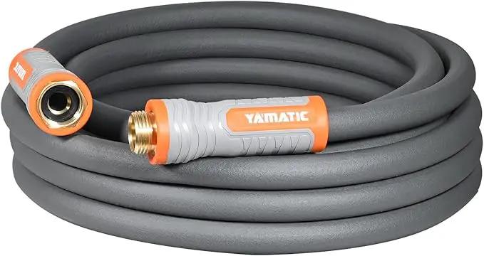 YAMATIC Short Garden Hose 5/8 in x 20 ft with Swivel Handle, Super Flexible Leader Hose, All-weather, Lightweight, Burst 600 PSI, Grey by GreenHaven Gardens