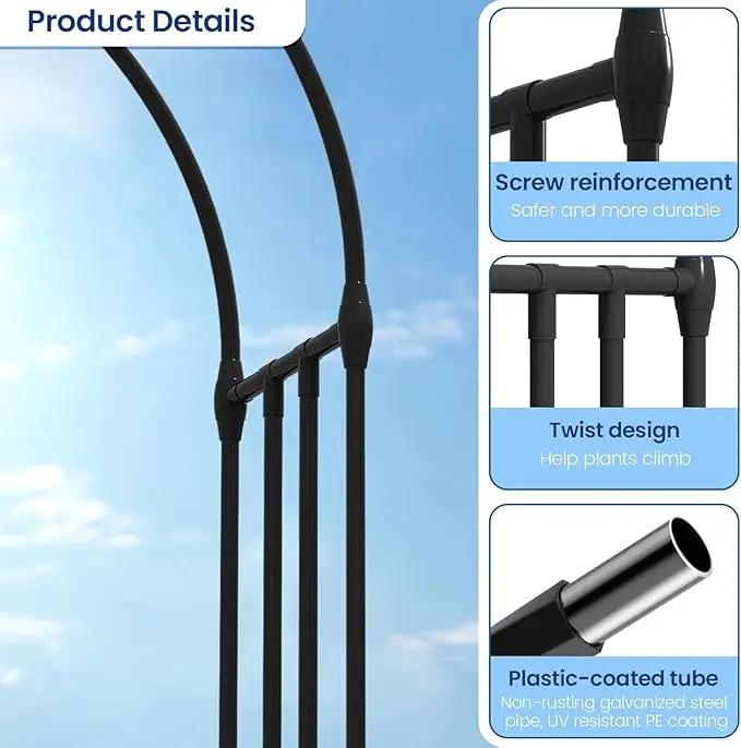 Garden Arch Arbor Trellis, 126" L x 94.5" H, Metal Archway for Climbing Plants Outdoor, Wide Sturdy Garden Arch for Lawn, Party, Ceremony Wedding Decoration by GreenHaven Gardens