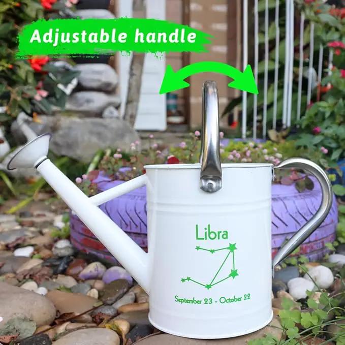 Metal Watering Can for Outdoor and Indoor Plants, Watering Can Decor, 1 Gallon (Libra) by GreenHaven Gardens