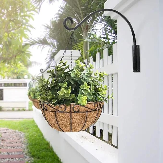 Qiang Ni Heavy-Duty Plant Hanger Outdoor: Hanging Plant Hook for Outside Basket - 16-Inch Wall Mount Plant Bracket for Bird Feeder by GreenHaven Gardens