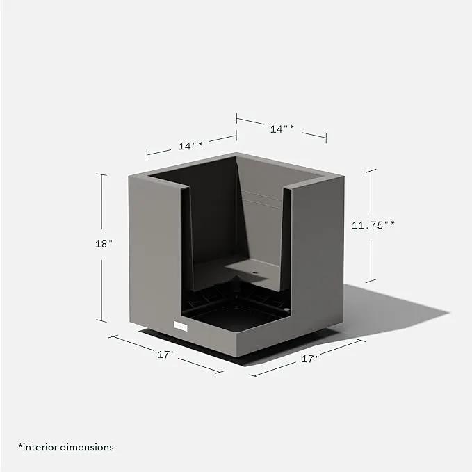 Veradek Block Series Cube Plastic Planter - Large Square Planter for Indoor or Outdoor Patio/Garden | Durable All-Weather Use with Drainage Holes | Modern Décor for Tall Plants, Trees, Flowers by GreenHaven Gardens
