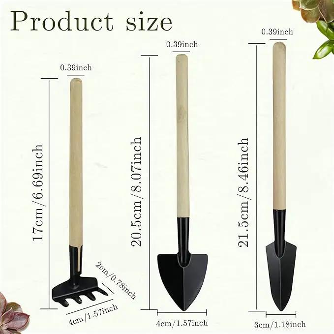 Wishlotus Mini Gardening Tools, 3Pcs Gardening Hand Tools with Non-Slip Handles, Portable Tools Set for Indoor Gardening, Succulents, Bonsai, Gift for Wife and Mother（Thin） by GreenHaven Gardens