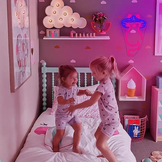 Mushroom Cat Neon Sign Cat Neon Signs for Wall Decor Dimmable Mushroom Cat Neon Lights LED Light Up Sign for Bedroom,Living Room,Bar,Party,Christmas,Birthday Art Gift by GreenHaven Gardens