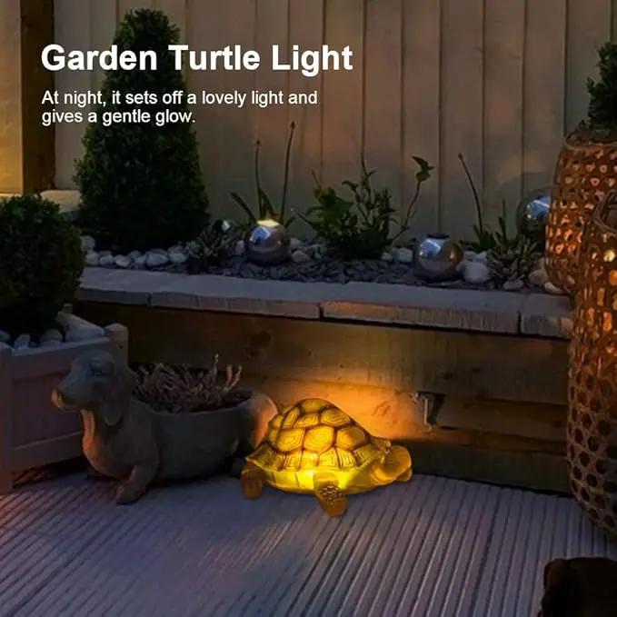 Solar Turtle Lights Deck Decorative Lighting Statue Lawn Patio Backyard Outdoor Garden Decoration Housewarming Gift by GreenHaven Gardens