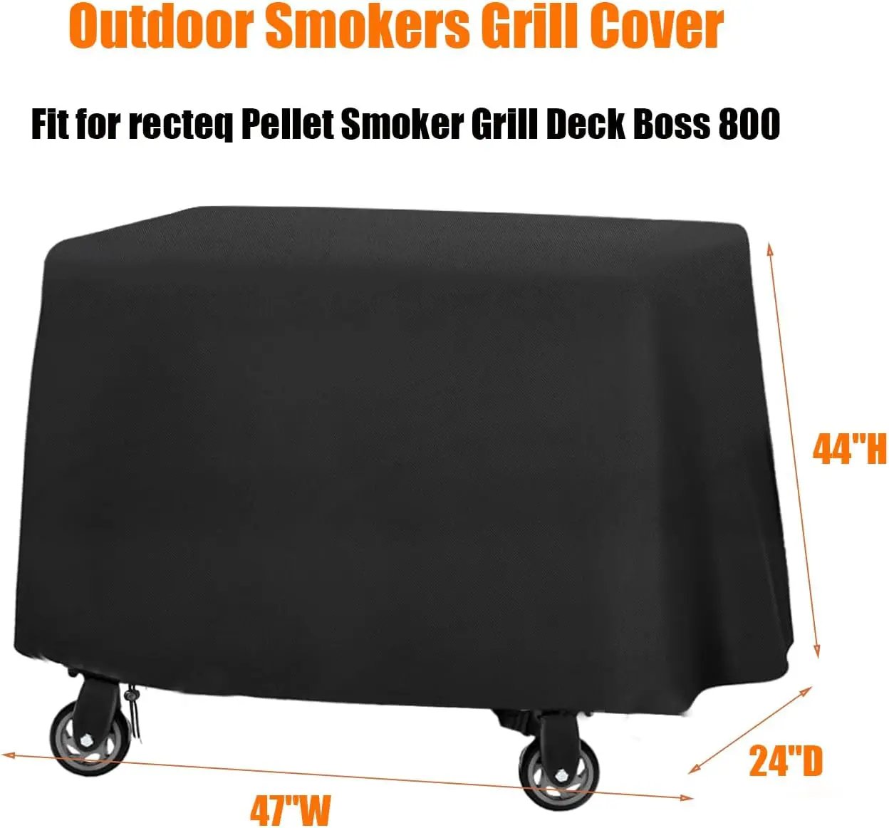 Grill Cover for Recteq Deck Boss 800, Waterproof Outdoor Covers for Electric Pellet Smoker Grill- 24" D x 47" W x 44" H by GreenHaven Gardens