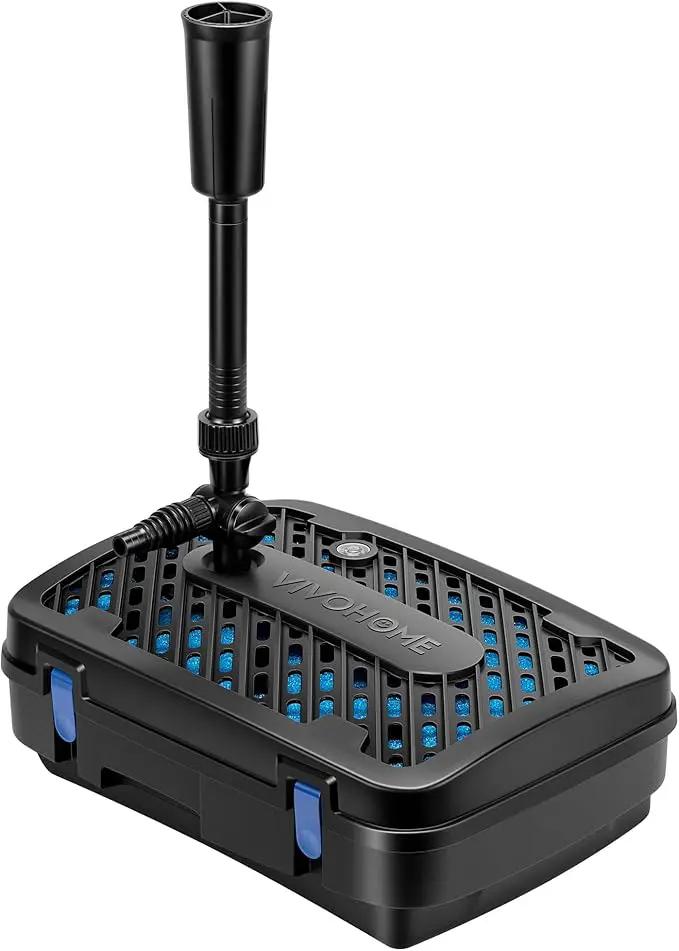 VIVOHOME All-in-One Pond Filter Fountain System Kits, 540 GPH Submersible Water Pump for Ponds up to 1060 Gallons by GreenHaven Gardens