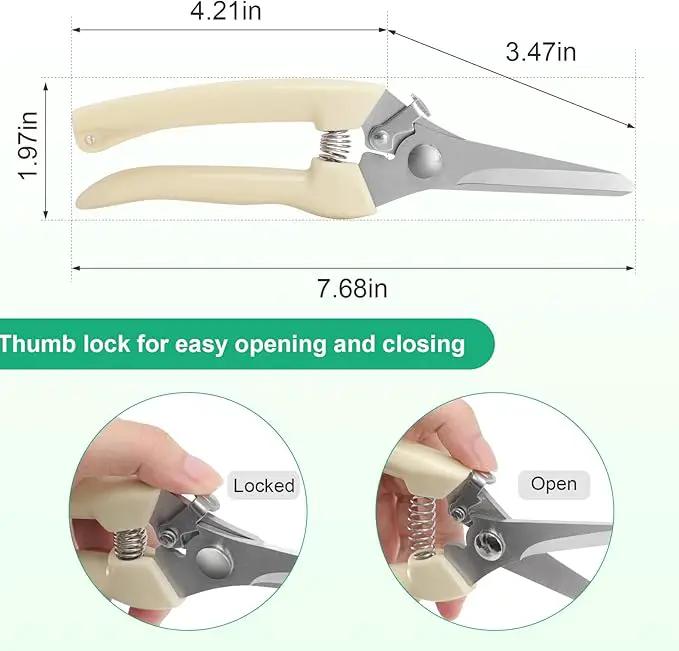 Premium garden shears, meperez pruning scissors gardening tools, pruners for flower, bushes, rose and fruit tree, use for florist, yard and orchard the plant clippers, sharp white steel anvil snips, 2 by GreenHaven Gardens