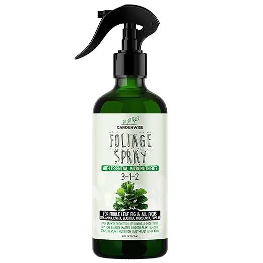 3-1-2 Fiddle Leaf Fig Foliar Spray - Plant Shine & Fertilizer - Premium Spray for Indoor Plants with Essential Nutrients - Fiddle Leaf Fig Plant Food & Fertilizer - Ready-to-Use (16 OZ) by GreenHaven Gardens