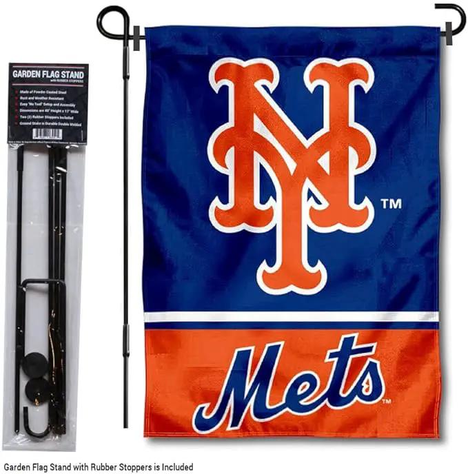 WinCraft New York Mets Garden Flag with Stand Holder by GreenHaven Gardens