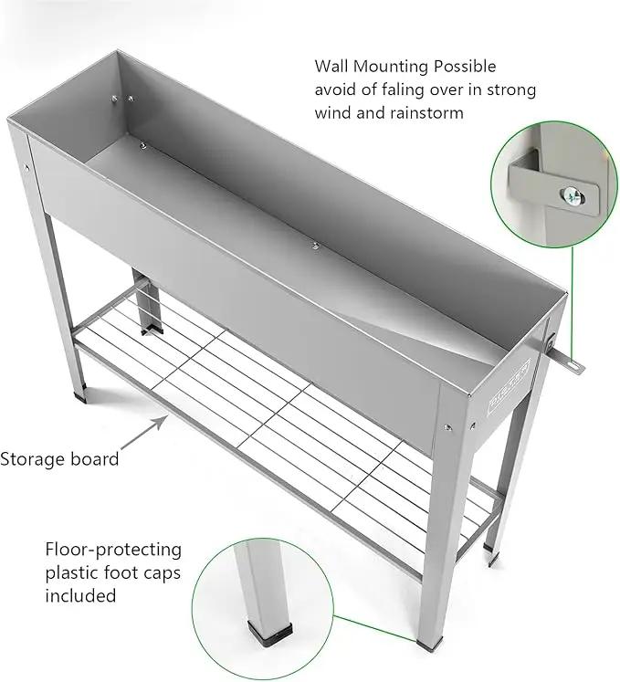 Metal Raised Garden Bed,Raised Planter Box with Legs,Herbs and Vegetables Planter Suitable for Outdoor Patio Deck and Porch (Gray) by GreenHaven Gardens