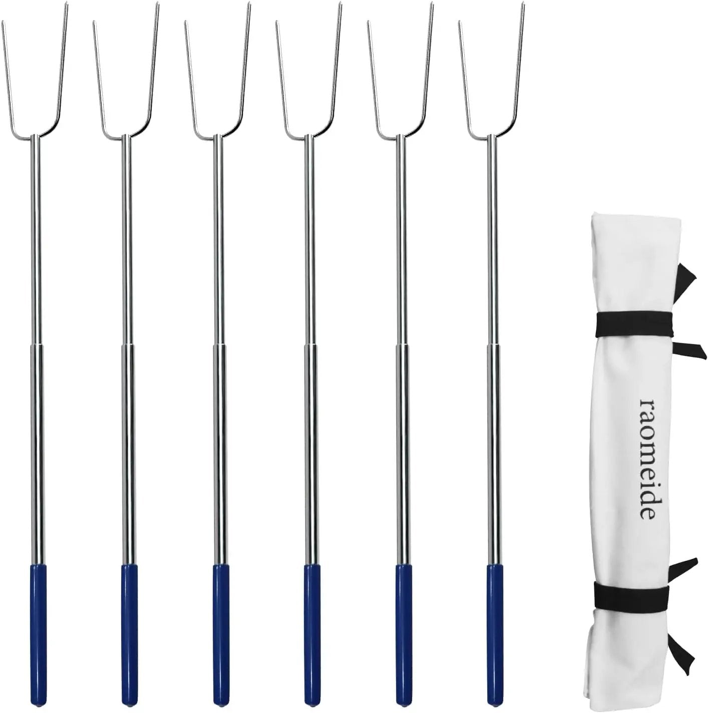 32" Heavy Duty Hot Dog Roasting Sticks for Campfire, Smores Sticks for Fire Pit Long, Marshmallows Skewers (6 Pack) by GreenHaven Gardens