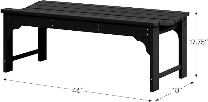 WestinTrends Malibu Outdoor Bench, All Weather Resistant Poly Lumber Backless Patio Garden Bench, Adirondack Curved Bench Seat for Comfort, Turquoise by GreenHaven Gardens