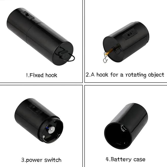 1 Piece Hanging Black Rotating Motor Wind Spinner Mobile Battery Operated Motor Multi-Purposes Rotatable Hook for Garden Decoration Accessory Supplies by GreenHaven Gardens