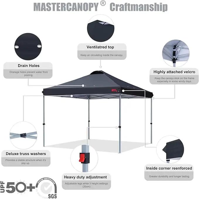 MASTERCANOPY Durable Pop-up Canopy Tent with Roller Bag (10x10, Black) by GreenHaven Gardens