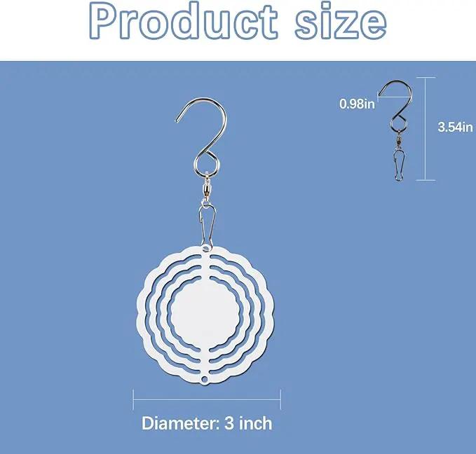 20 Pcs Sublimation Wind Spinner Blanks 3 Inch Bulk Aluminum Metal Ornaments Sublimation Blanks Products Heat Transfer Outdoor Garden Christmas Trees Decoration Sublimation Blank Wind Spinners by GreenHaven Gardens
