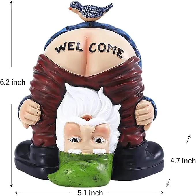 Garden Gnomes Outdoor Funny Welcome Gnomes Outdoor Statue Garden Gnome Figurine for Lawn Patio Yard Decoration Christmas Garden Gifts by GreenHaven Gardens