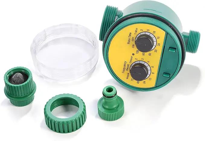 Automatic Irrigation Timer, Green ABS Multi Function Two Dial Automatic Electronic Watering Timer Garden Irrigation Controller for Roof Garden Balcony Villa Garden Outdoor Automatic Sprinkler System by GreenHaven Gardens