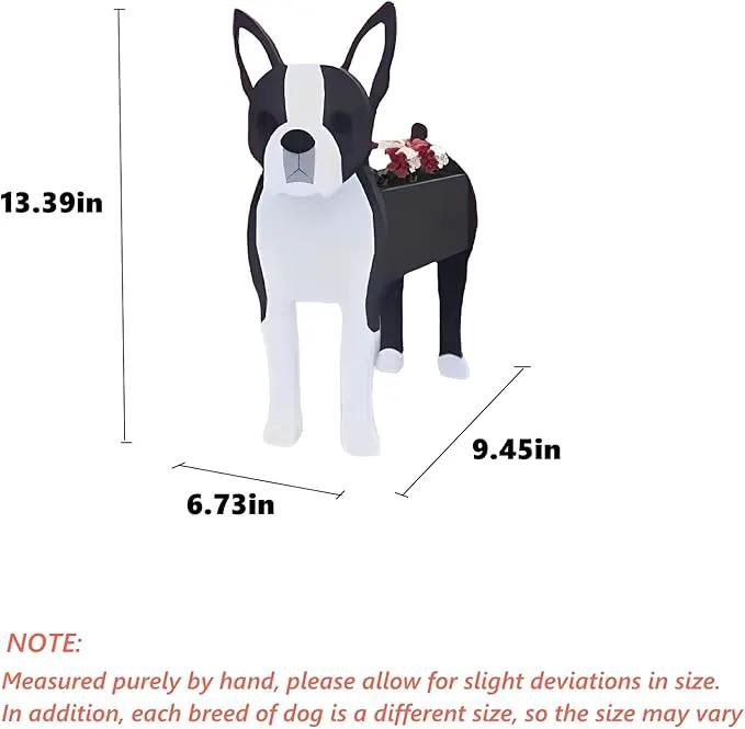 Boston Dog Planter Plant Pots,Cute Garden Dog Flower Planter,Dog Planters Birthday Gifts for Women,Office,Indoor/Outdoor Decor（9.45 * 6.73 * 13.39in） by GreenHaven Gardens