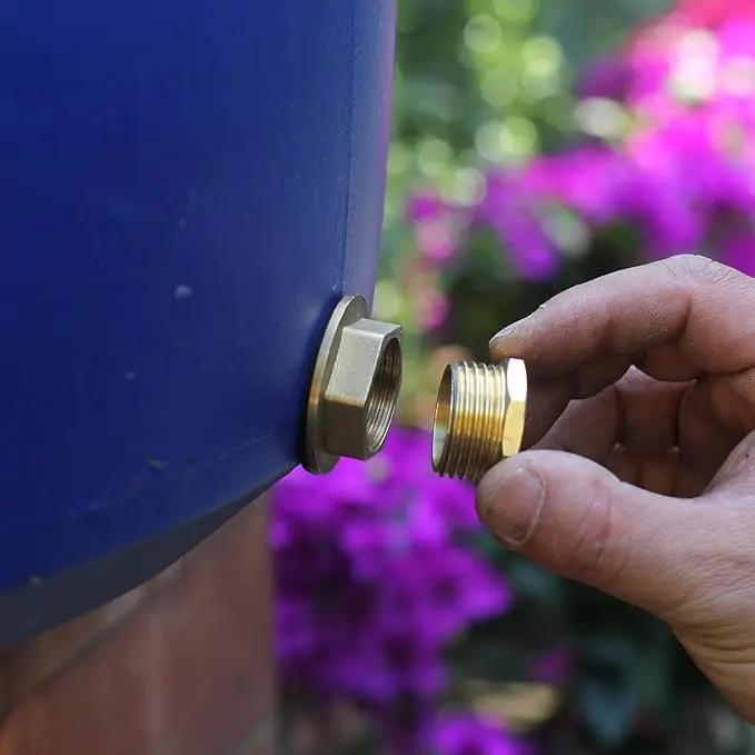 3/4" GHT Male Brass Pipe Plug Outer Garden Hose Male Threaded End Cap Plug Garden Irrigation Pipe Fittings Water Tubing Stopper （6 PCS） by GreenHaven Gardens