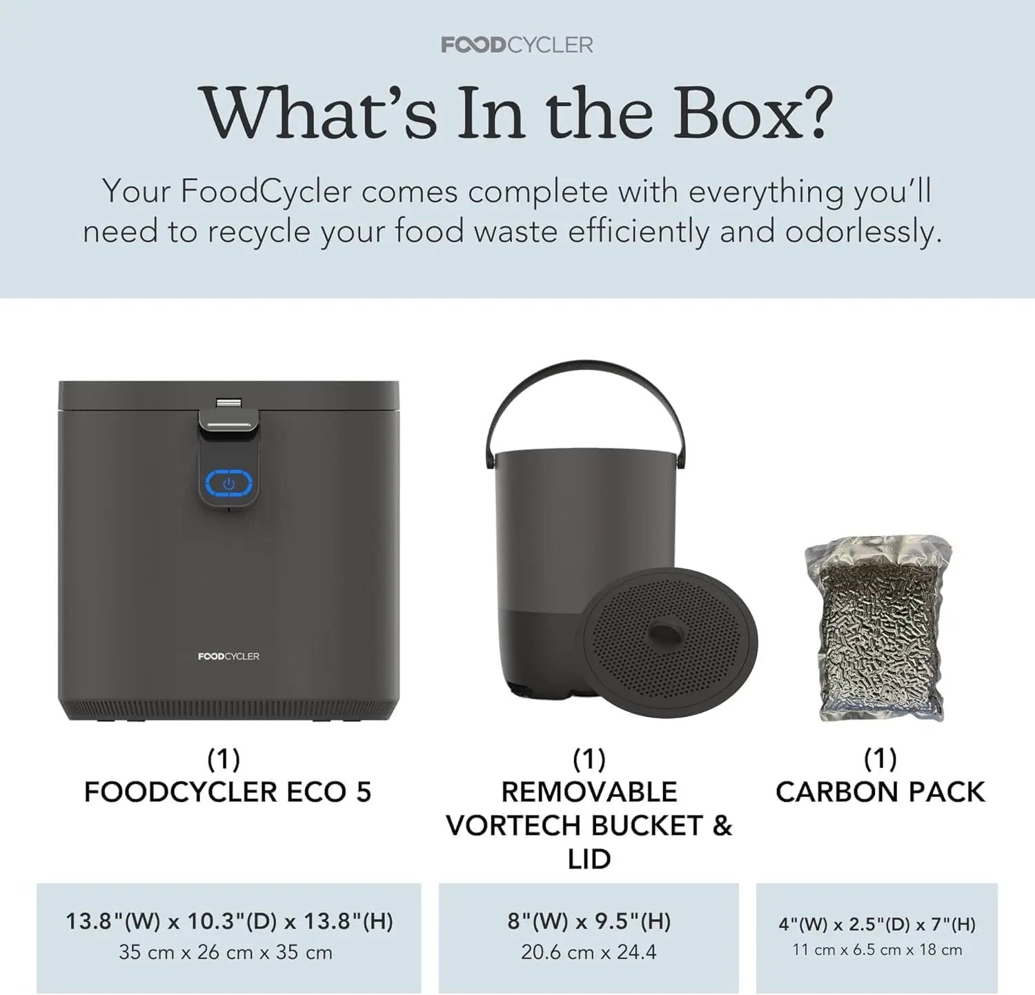 Food Cycler Eco 5 Award-Winning Kitchen Food Recycler | Indoor Composter Bin Alternative | Electric Countertop Food Disposer with Odorless 5L Indoor Food Waste Bin for Easy Waste Management | Grey by GreenHaven Gardens