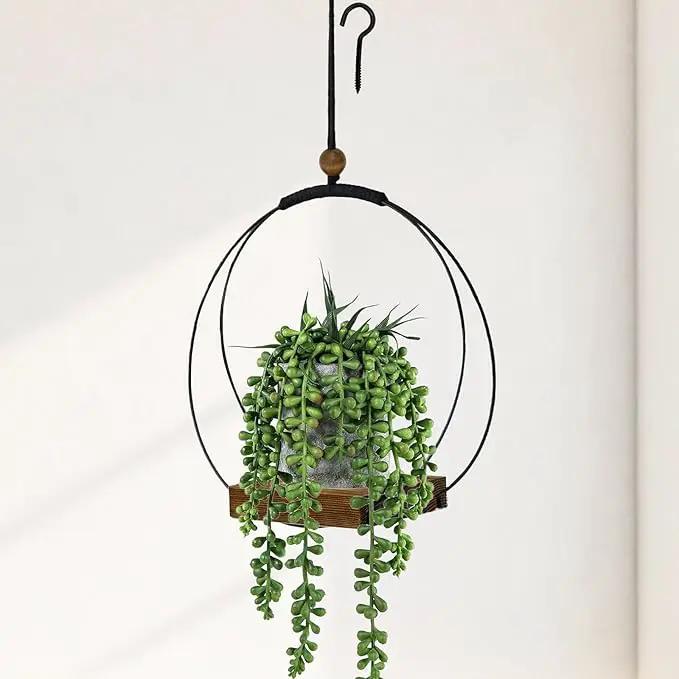 Hanging Planter for Indoor Plants - Outdoor Plant Hanger, Mid Century Metal Plant Hanger, Plant Hanger Indoor Conner Ceiling, Gift for Mom, Plant Lovers, Housewarming by GreenHaven Gardens