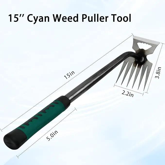 Weed Puller Tool, Time-Saving Garden Tools, Upgraded Hadfield Steel Weeding Tool Multifunctional Weeder, Dandelion Weed Puller Tool Gardening Tools for Yard, 6 Teeth by GreenHaven Gardens